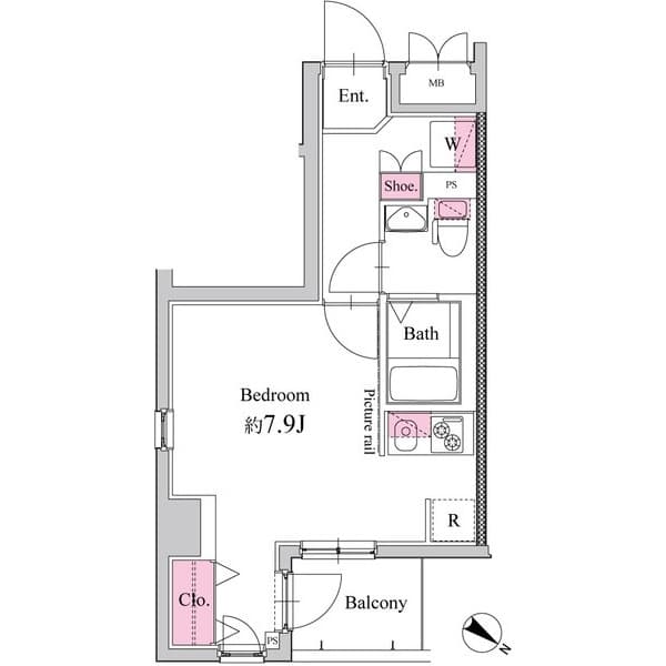 1Kの間取り図