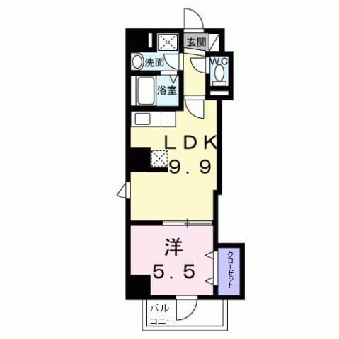 1LDKの間取り図
