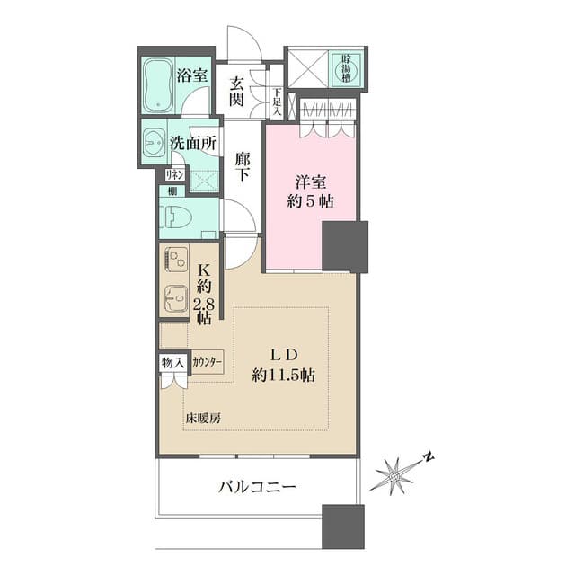 1LDKの間取り図
