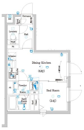 1DKの間取り図