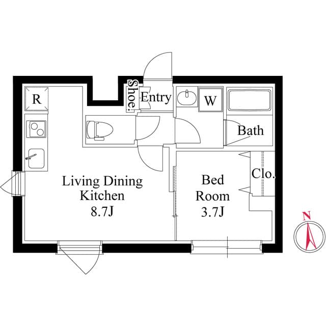 1LDKの間取り図