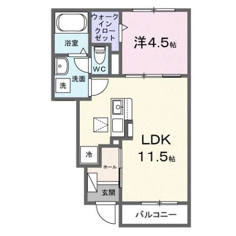 1LDKの間取り図