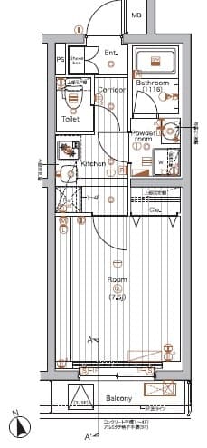 1Kの間取り図