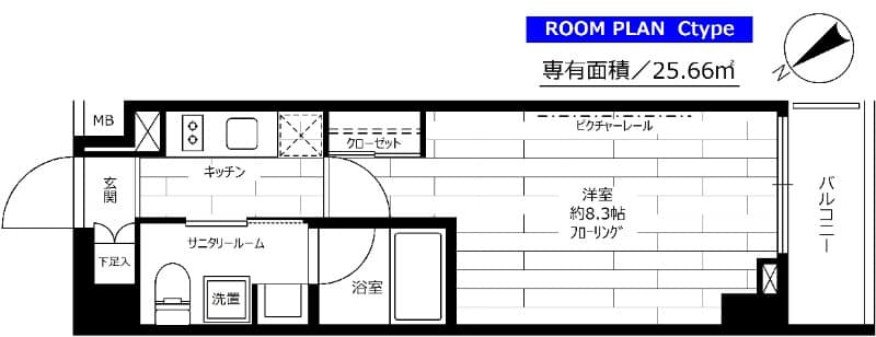 1Kの間取り図