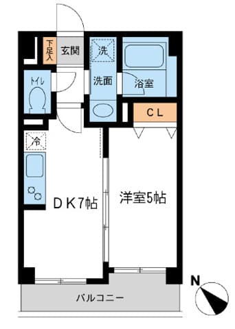 1DKの間取り図