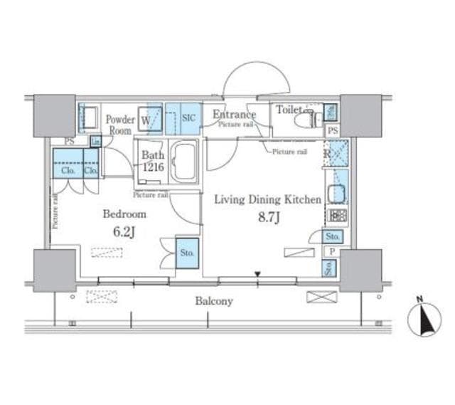 1LDKの間取り図