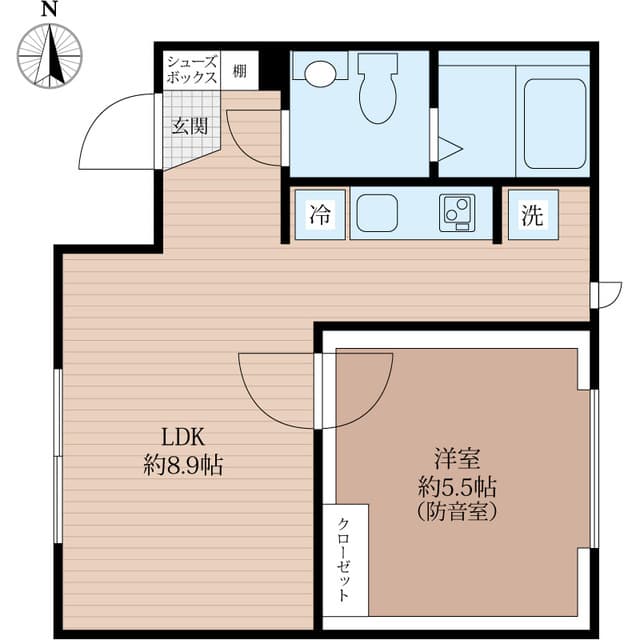 1LDKの間取り図