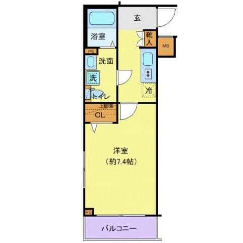 1Kの間取り図