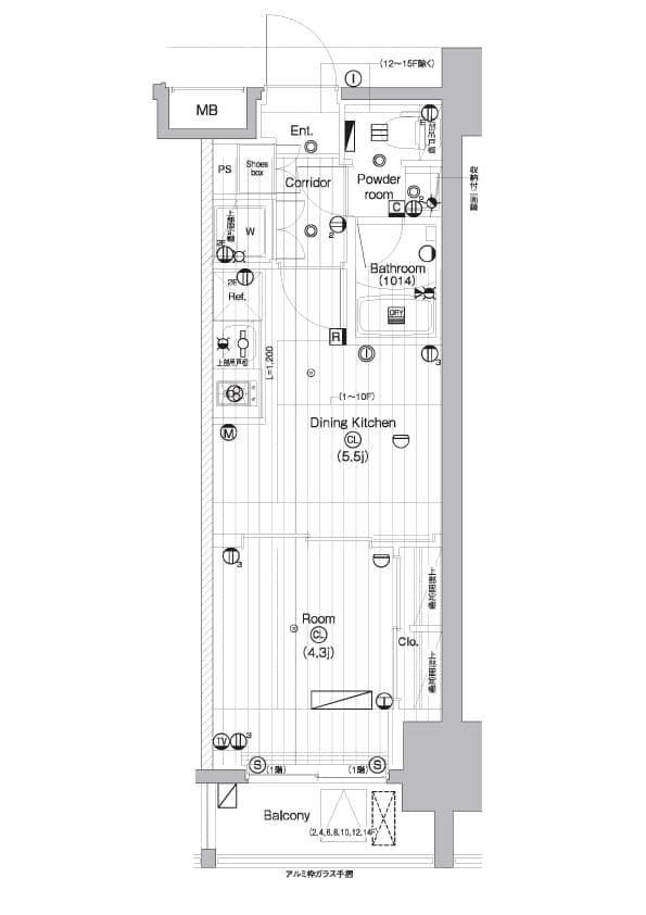 1DKの間取り図