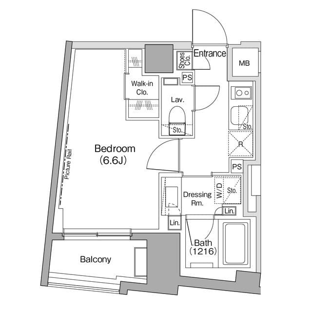1Kの間取り図