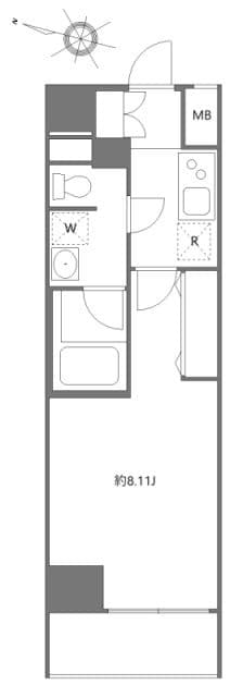 1Kの間取り図