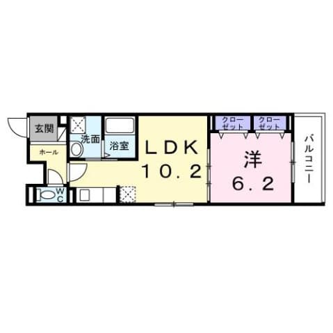 1LDKの間取り図