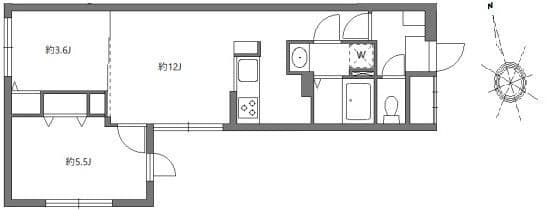 2LDKの間取り図