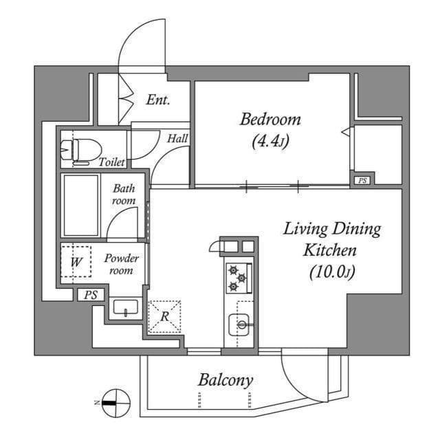 1LDKの間取り図