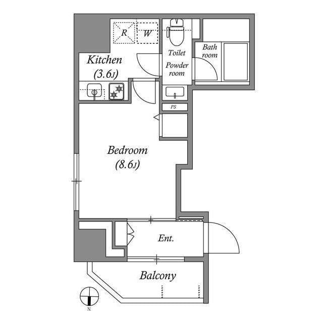 1Kの間取り図