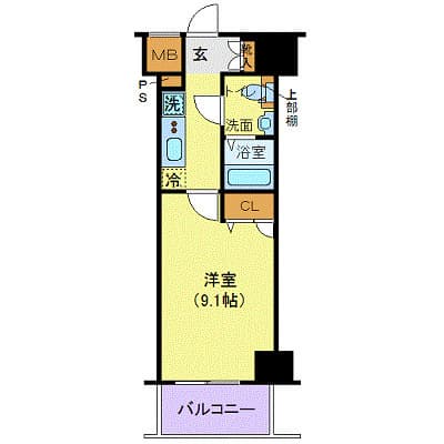 1Kの間取り図