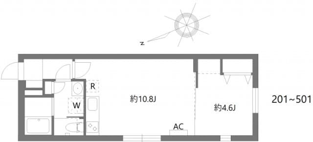 1LDKの間取り図