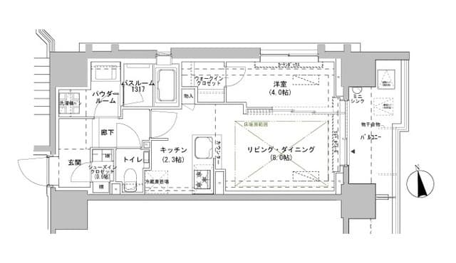 1LDKの間取り図