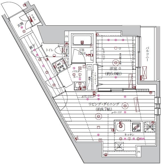 1LDKの間取り図