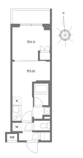 1DKの間取り図