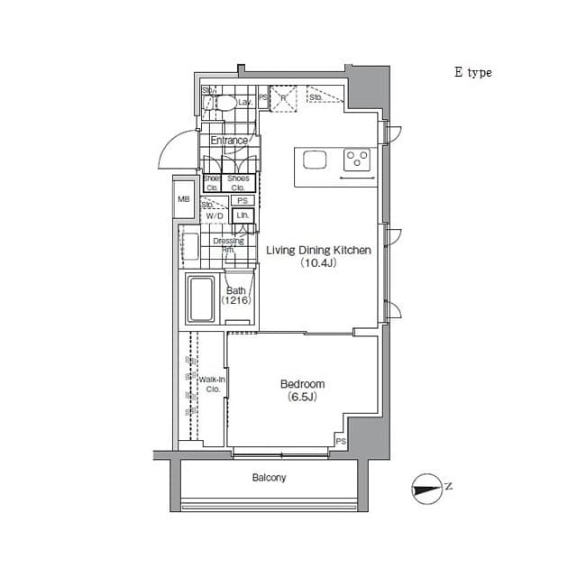 1LDKの間取り図