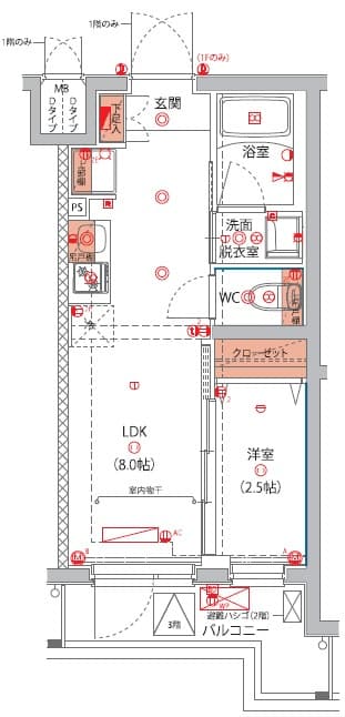 1LDKの間取り図