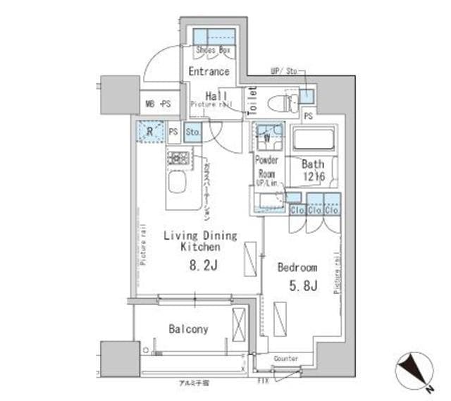 1LDKの間取り図