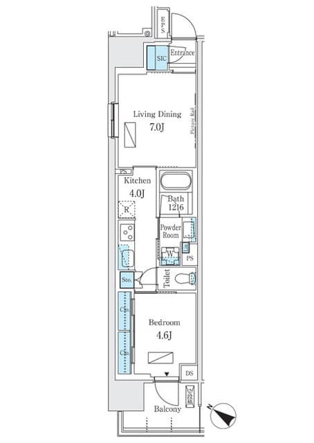 1LDKの間取り図