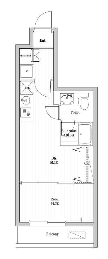 1DKの間取り図