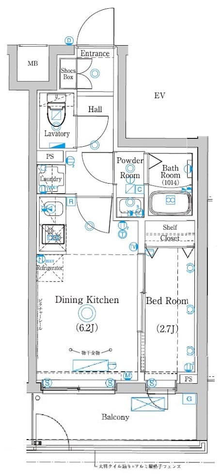 1DKの間取り図