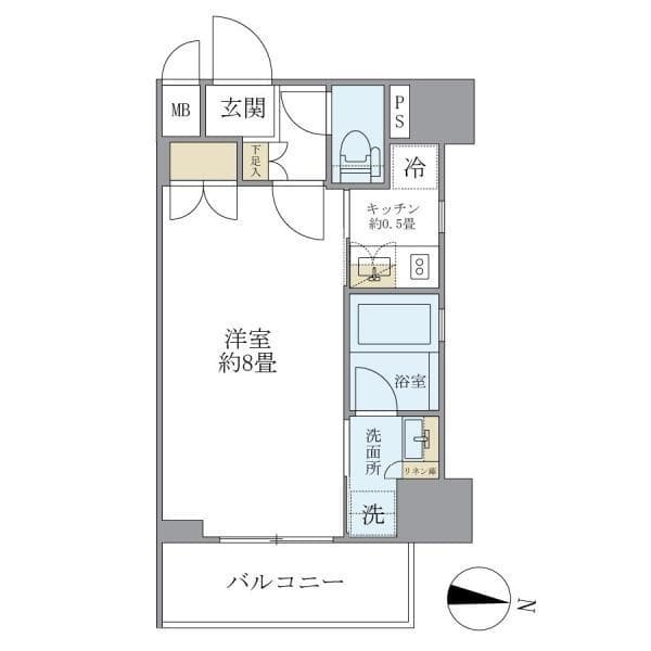 1Kの間取り図