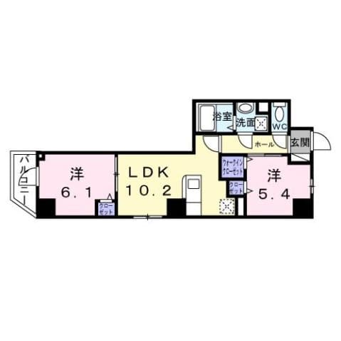 2LDKの間取り図