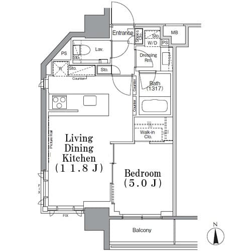 1LDKの間取り図