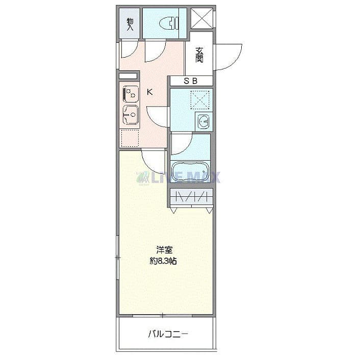 1Kの間取り図