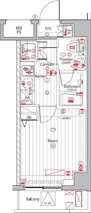1Kの間取り図