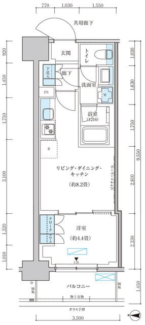 1LDKの間取り図