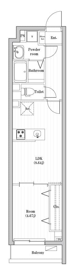 1LDKの間取り図
