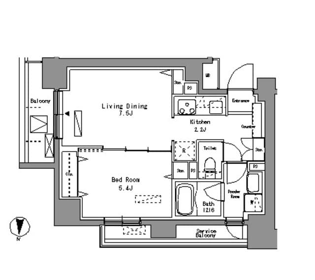 1LDKの間取り図