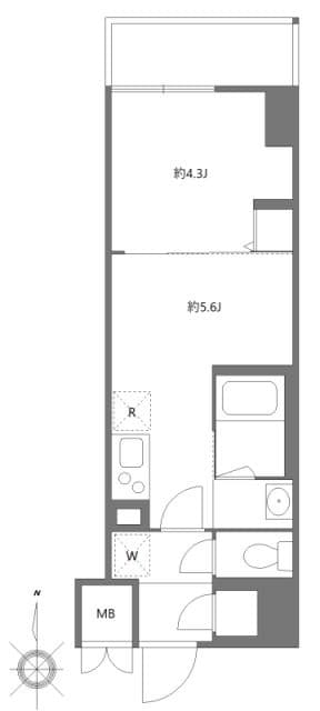 1DKの間取り図