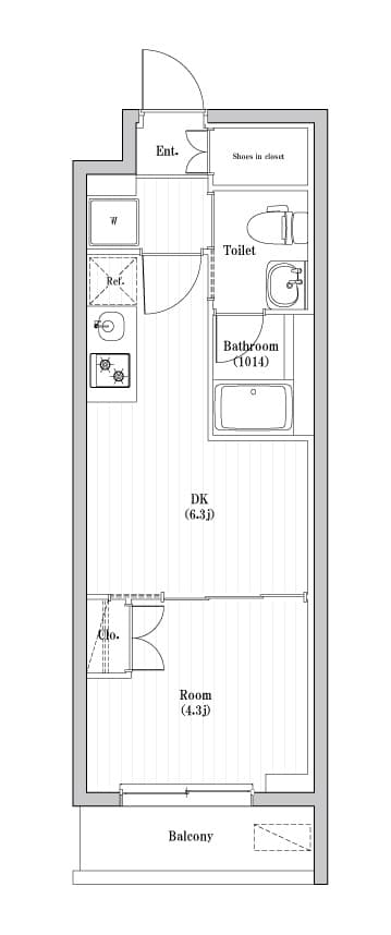 1DKの間取り図