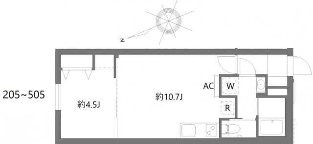 1LDKの間取り図