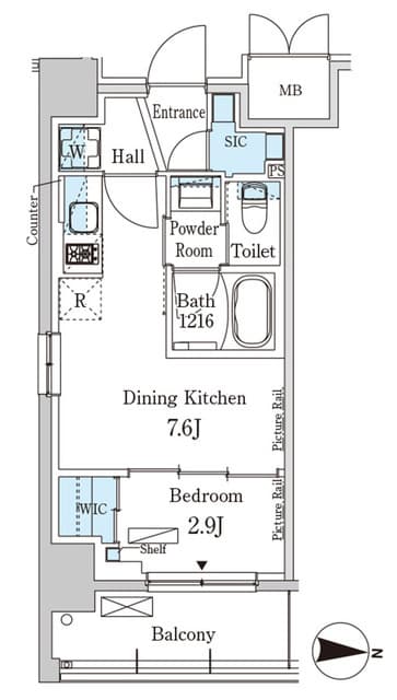 1DKの間取り図
