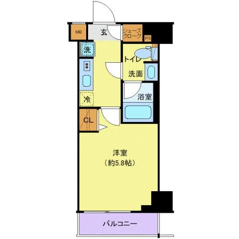 1Kの間取り図