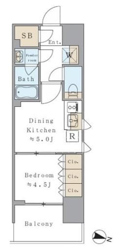 1DKの間取り図