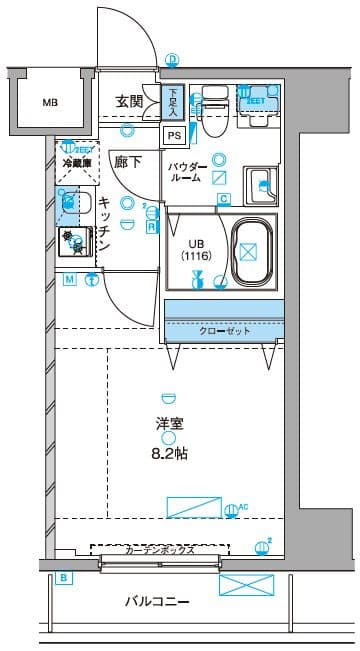 1Kの間取り図