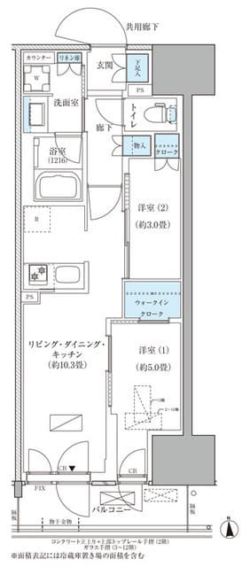 2LDKの間取り図