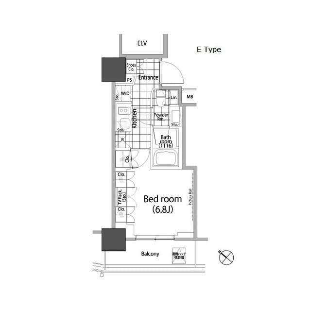 1Kの間取り図