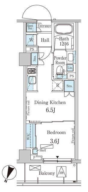 1DKの間取り図
