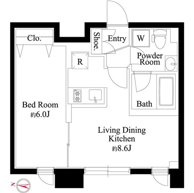 1LDKの間取り図