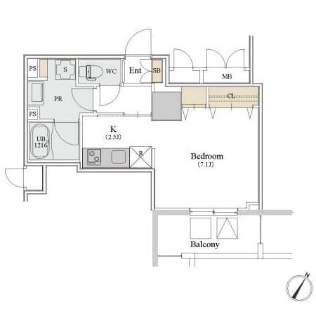 1Kの間取り図